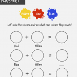 Free printable colour mixing worksheet